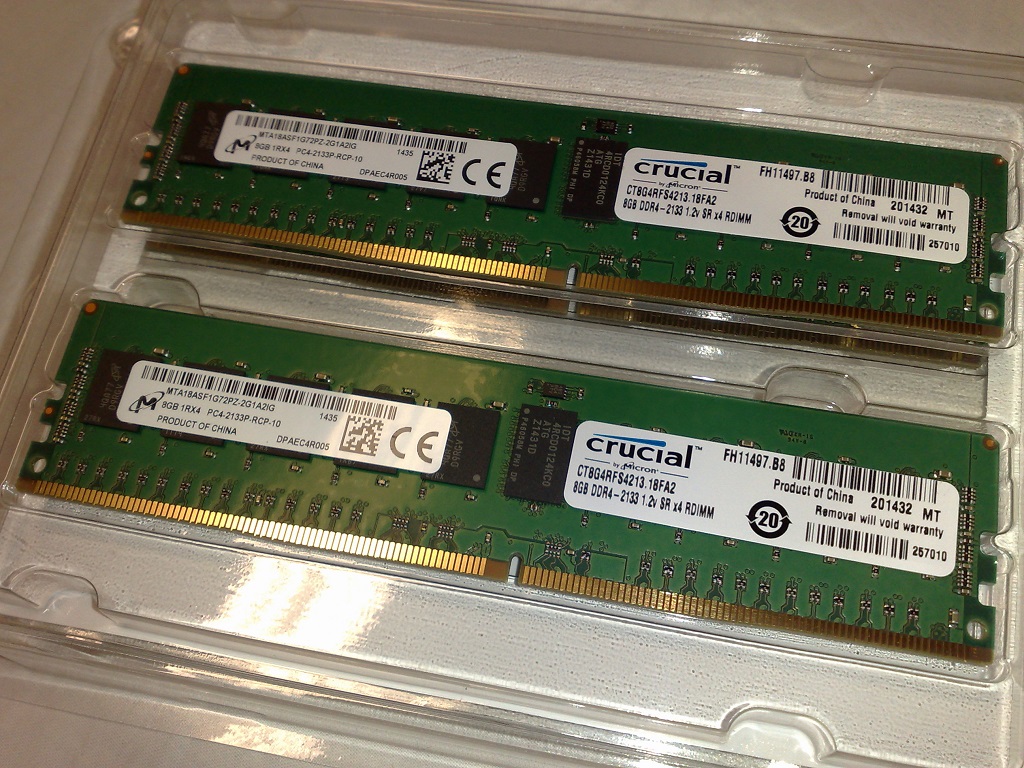 Módulos reales de memoria DDR4 ECC RDIMM